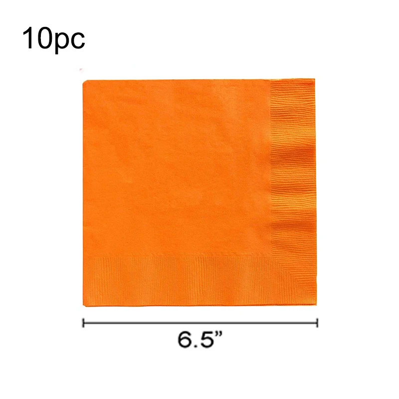 Набор одноразовых пластиковых тарелок чашек и салфеток оранжевого цвета | Дом