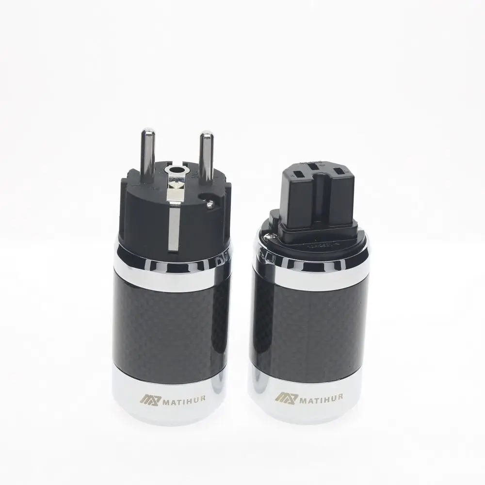 HIFI пара версия из углеродного волокна родиевый IEC EU Schuko Power plug