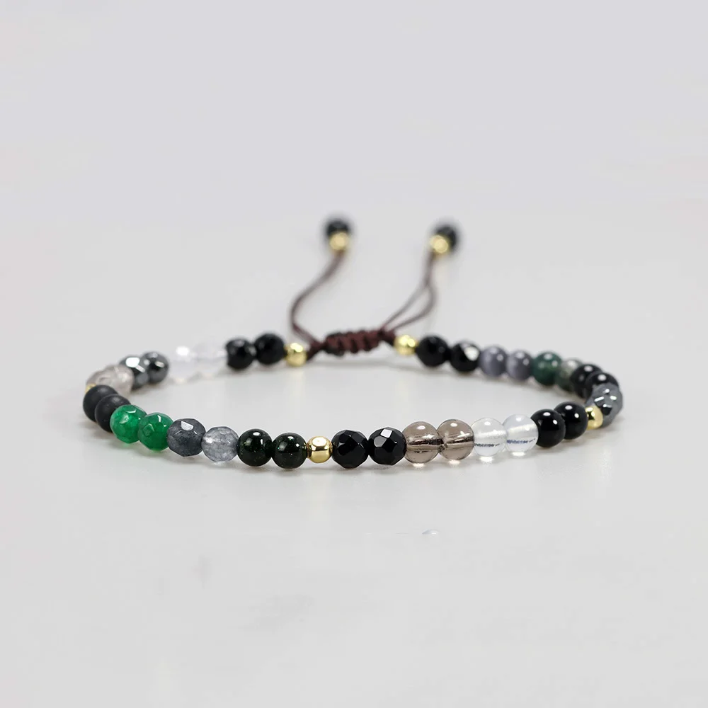 Женский браслет с натуральными бусинами 4 мм|Гибкие и жесткие браслеты| |