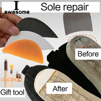1 pair rubber heel diy replacement shoe soles anti slip repair outsole soft flat thicken elastic rubber protector for men women