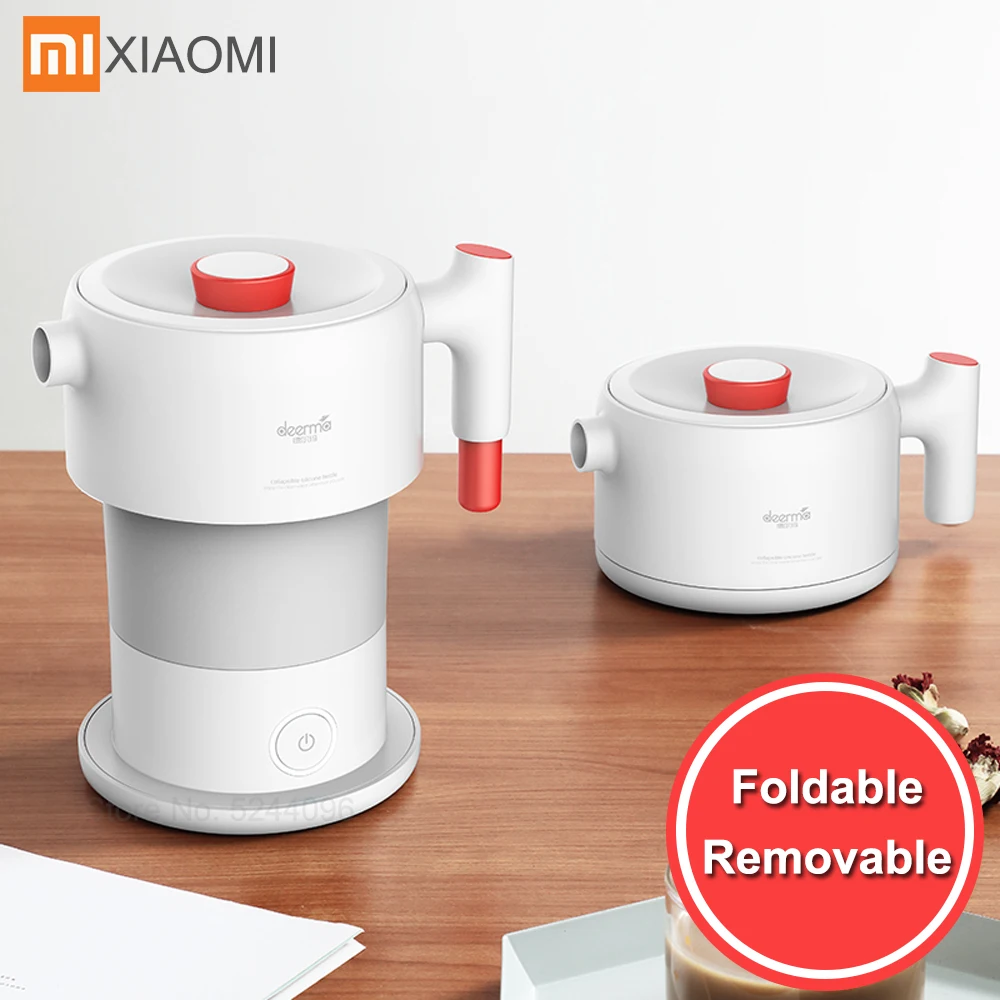 Xiaomi Mijia Deerma 0.6L складной портативный чайник для воды для дома и путешествий, Мини Ручной Электрический чайник с автоматическим отключением питания