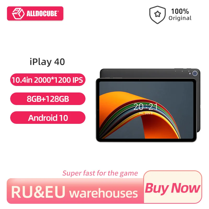 

ALLDOCUBE iPlay 40 Tablet 10.4 Inch Android 10 Octa Core 8GB 128GB Tablets PC Dual Sim Cards 2K IPS Unisoc T618 6000mAh BT5.0