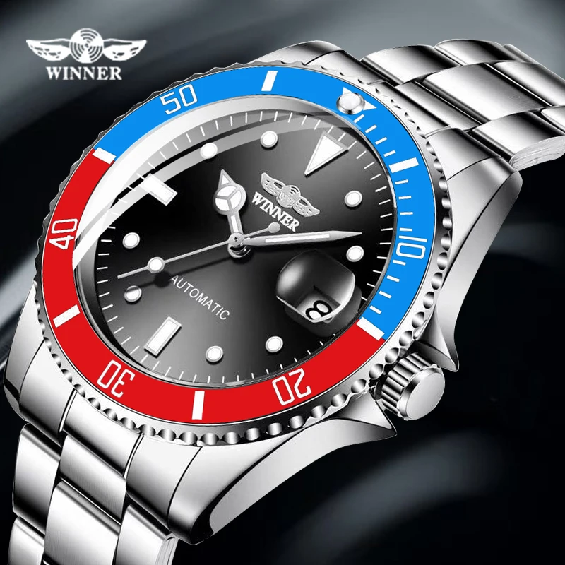 Механические часы WINNER Мужские автоматические модные брендовые светящиеся