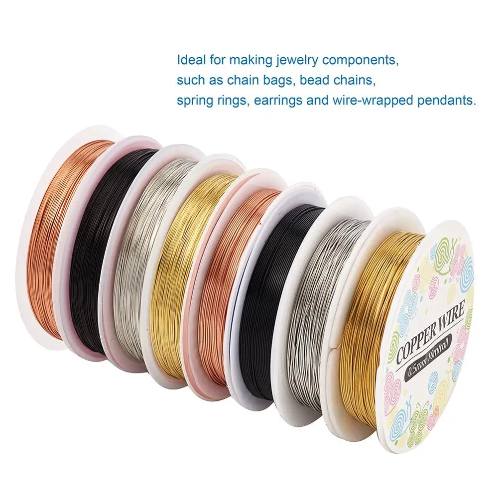 8 рулонов/комплект медная проволока для бисероплетения 0 3 мм 5 мм|Ювелирная