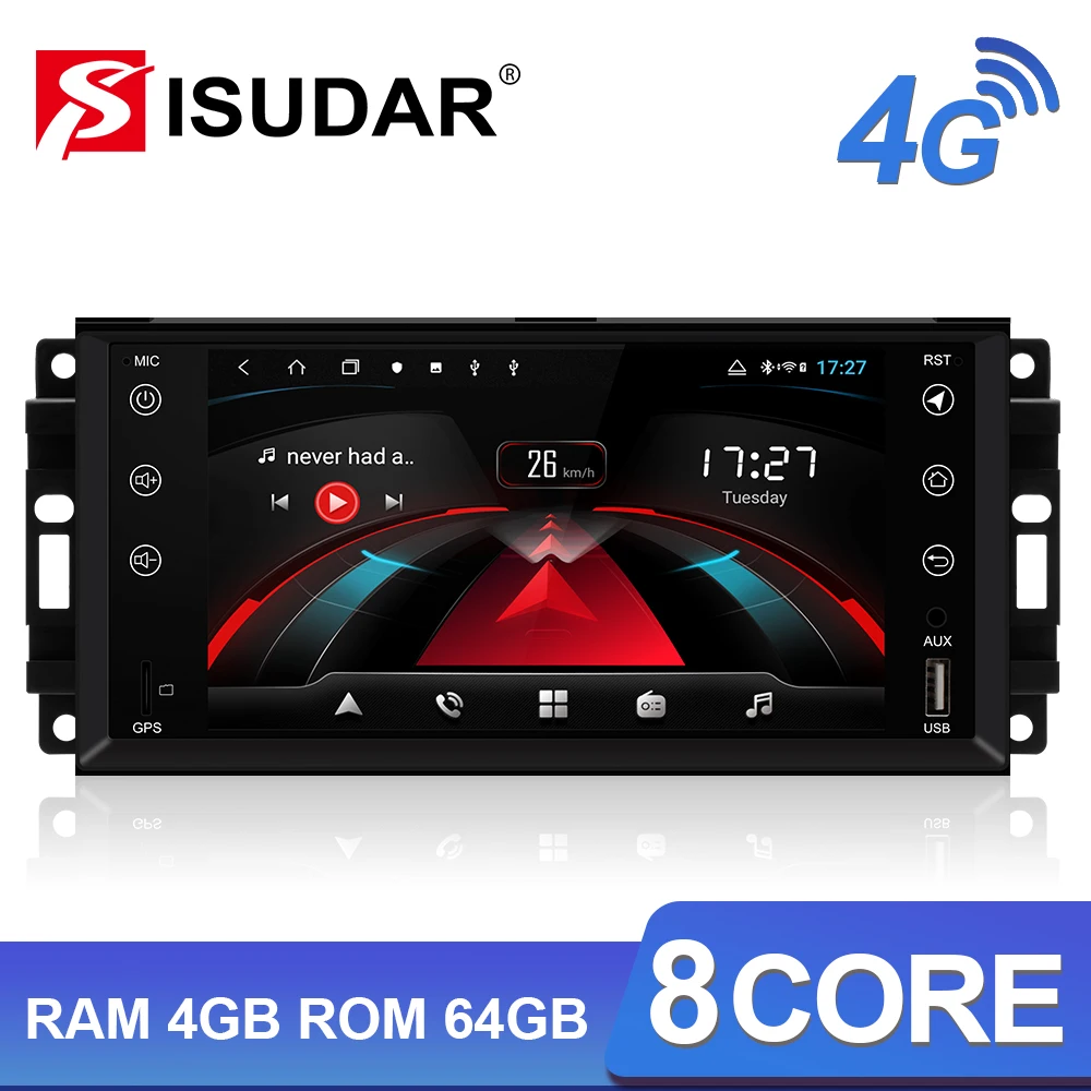 Isudar H53 4G Android 2 Din Авто Радио для Jeep/wrangler/Патриот/Компас/Путешествие автомобиля Мультимедиа gps 8 Core ram 4GB rom 64GB DVR