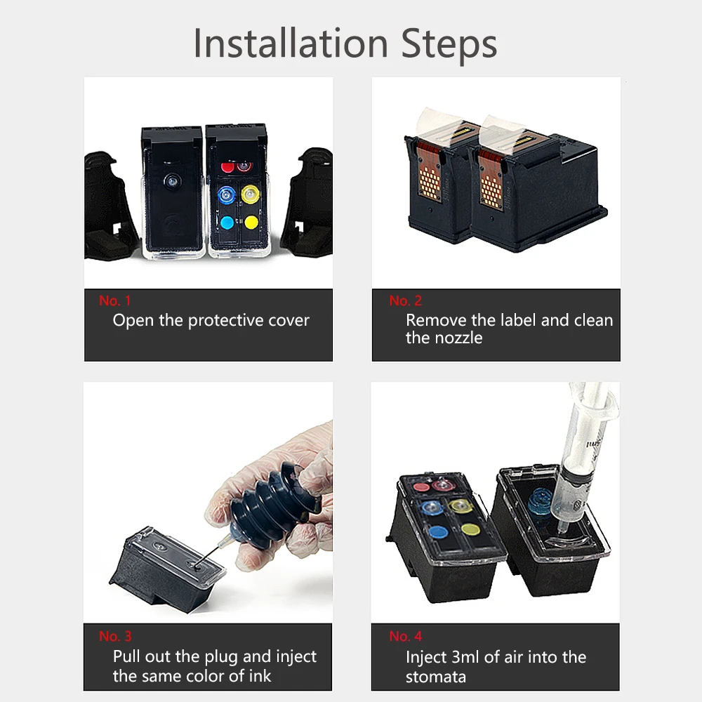 

302XL Officejet 3830 3831 3832 3833 3834 4650 4652 4654 4655 4656 4657 Printer Ink Cartridge Replacement for HP Inkjet 302 XL