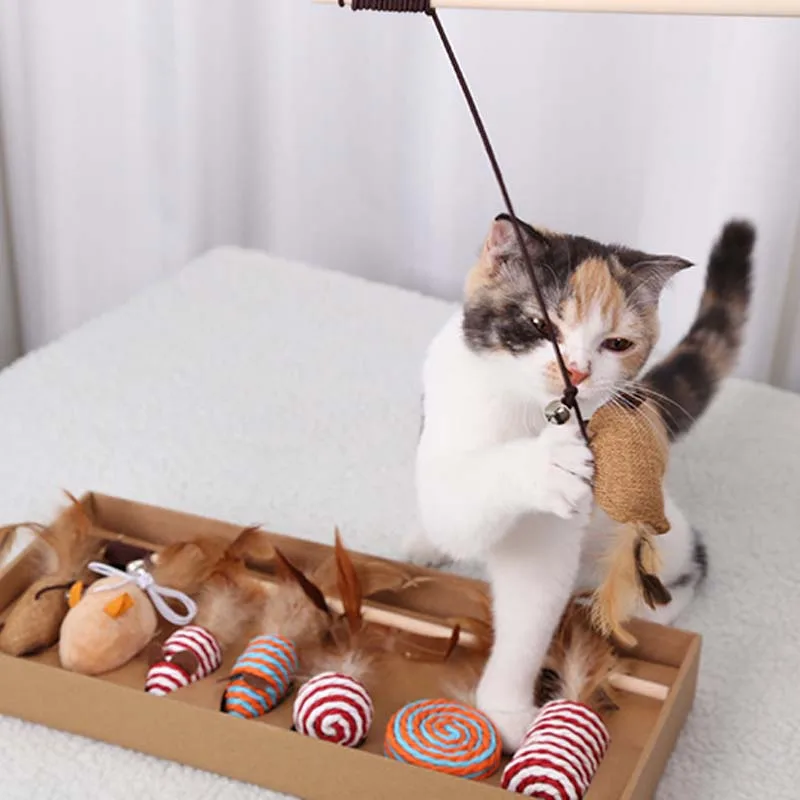 

7 шт., сменные игрушки для кошек