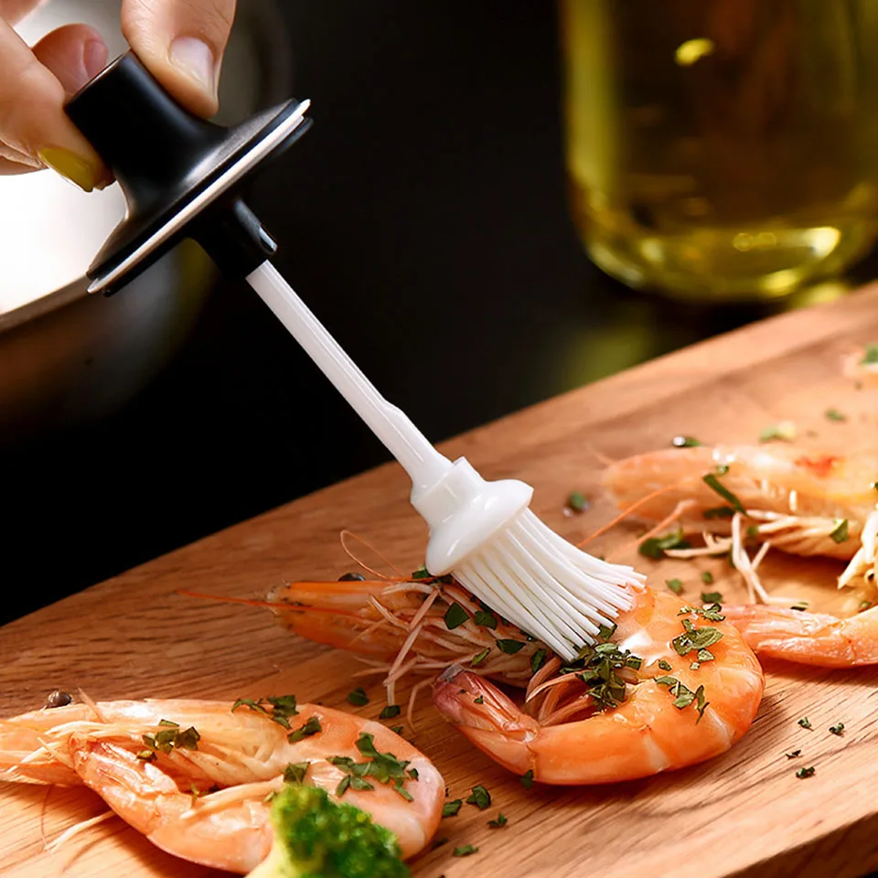 

250ml Glass Flavoring Bottle Seasoning Box Seal Damp-proof with Lid and Seasoning Spoon Honey Dippers Oil Brush Store Salt