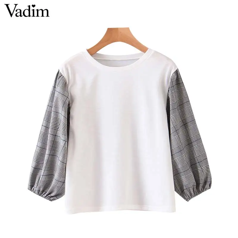 Женское элегантное платье vadim лоскутные блузки клетчатые рубашки с коротким