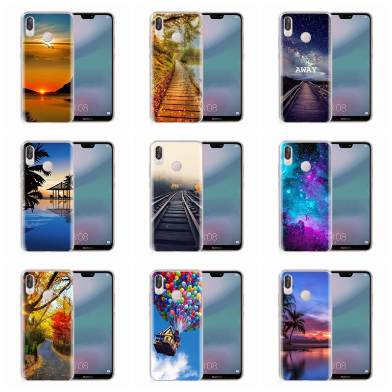 Soft Case For Huawei Honor 7A 8A 8X 8C 9 10 Mate 20 P Smart P10 Lite Nova 3 TPU landscape pattern Cover D048 |