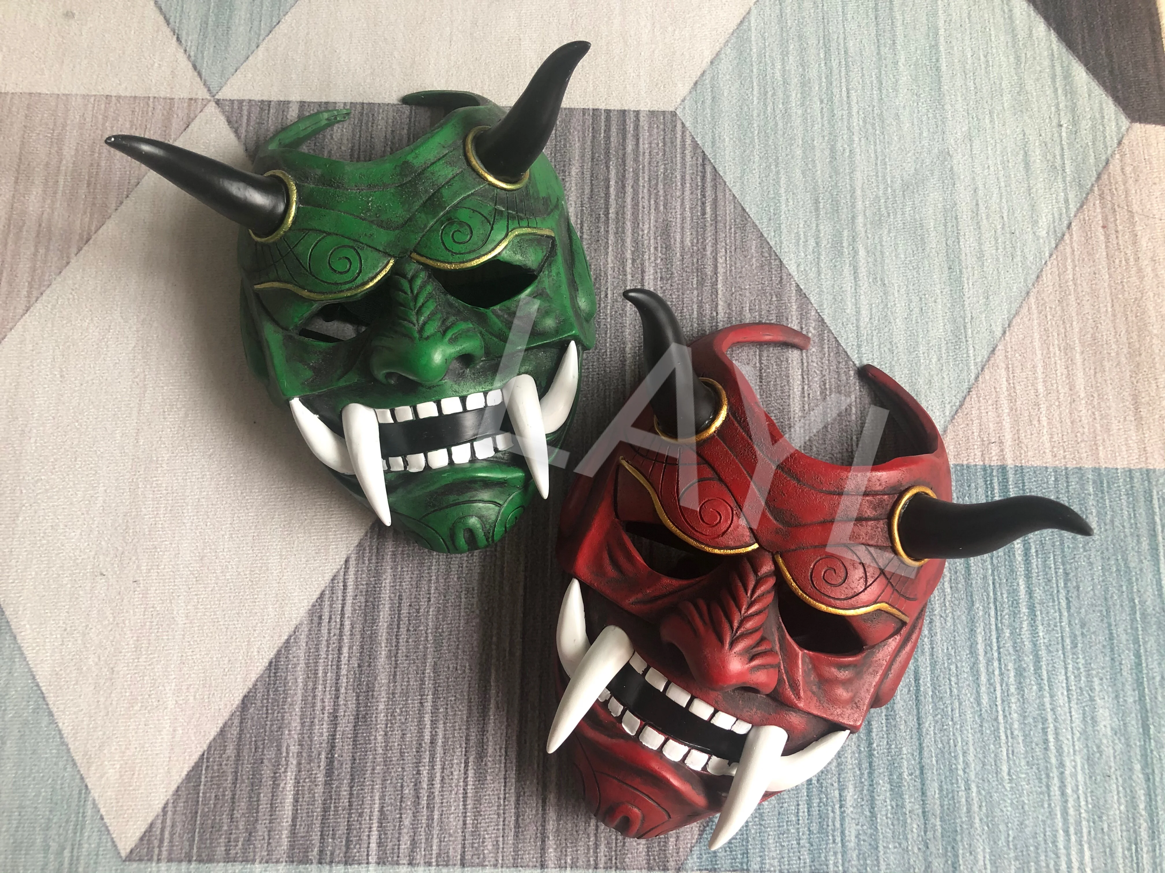 Самурайская маска японская для косплея страшная смола тушь ресниц ужасная аниме