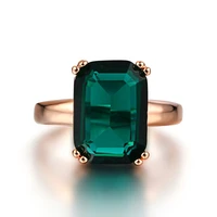natural emerald ring zircon diamond rings for women engagement wedding rings with green gemstone ring 14k rose gold fine jewelry