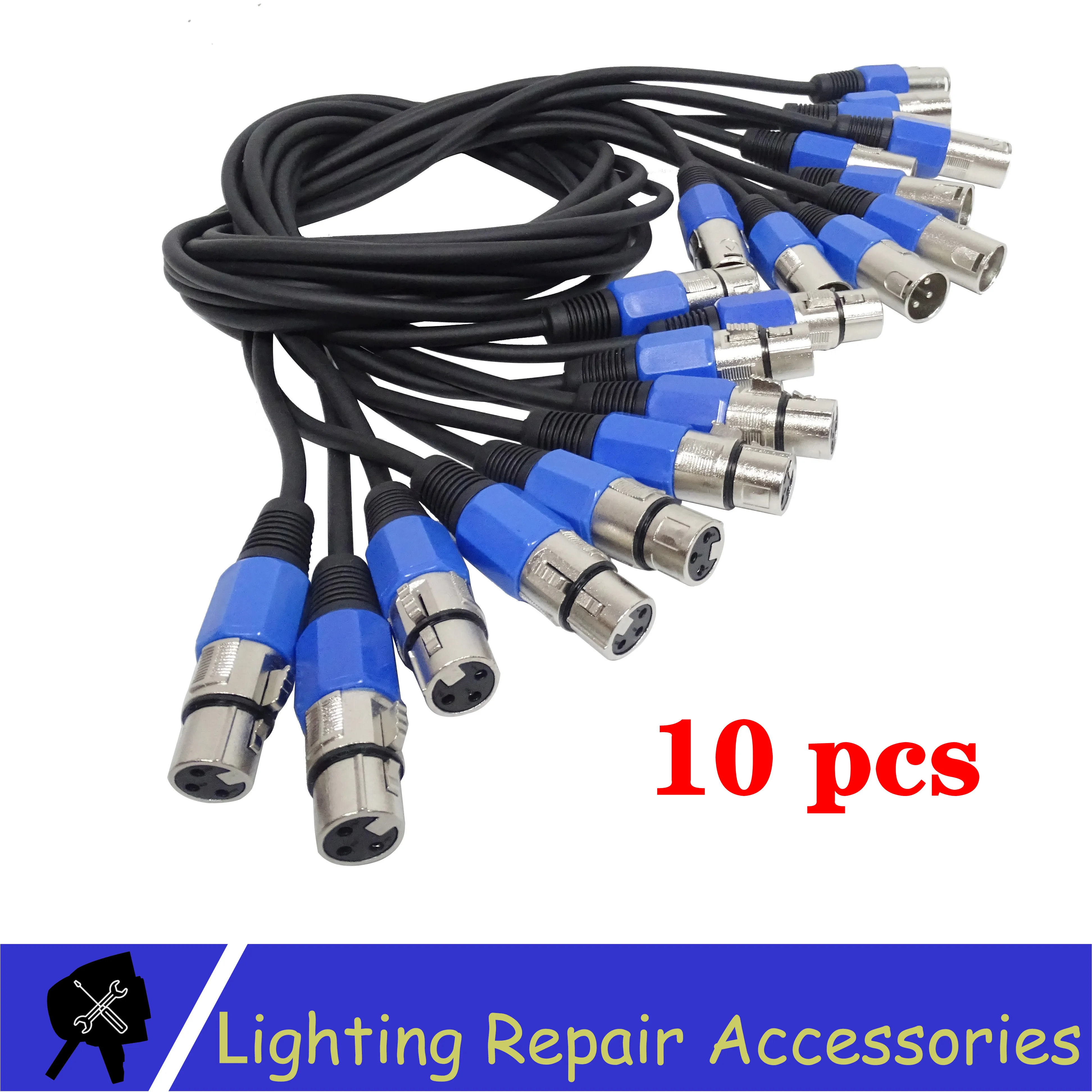 Налога 10 шт./лот 3-PIN DMX кабель для передачи данных 1 M/2 M/3M/5 м/10 м светодиодный Par Светильник соединительный кабель с разъемом USB DMX сигнальная линия используется для сцены светильник