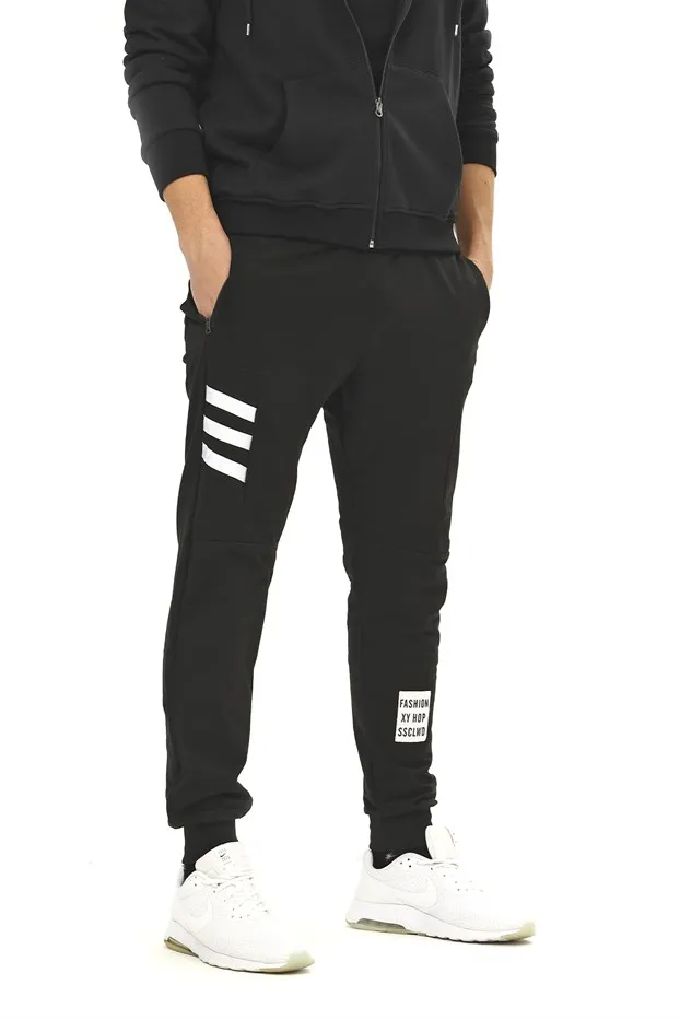 Мужские облегающие спортивные брюки черные | Мужская одежда