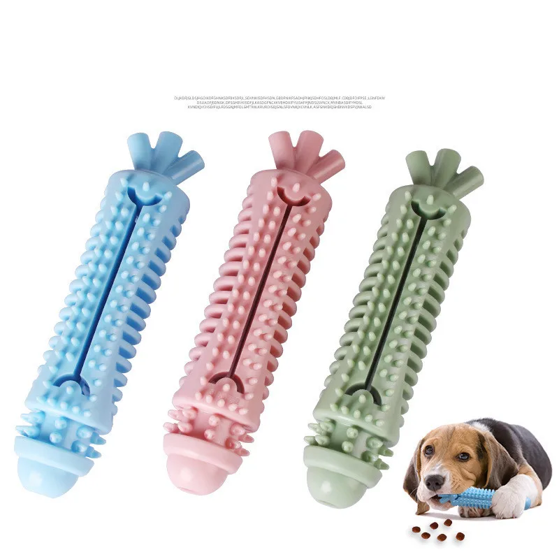 

Pet Food Leakage Toys Dog Chew Toy Non-toxic TPR Easy To Clean Pet Molar Stick with Thorns Carrot Shape Dogs Tooth Cleaning Toys