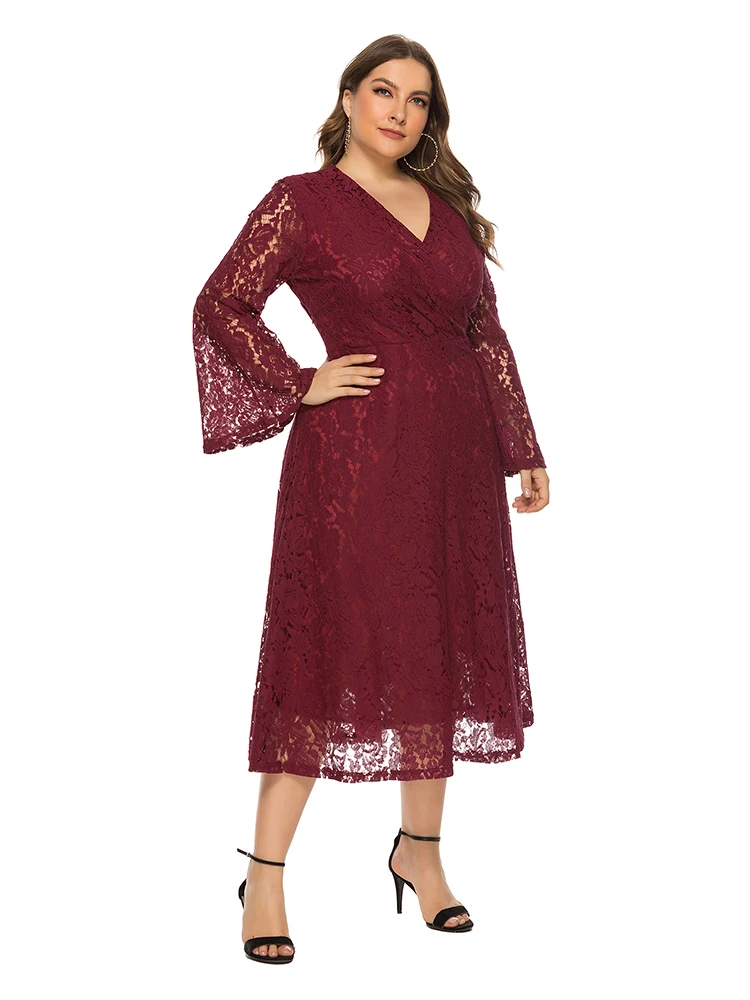 Кружевное Вечернее Платье с V образным вырезом женское официальное платье