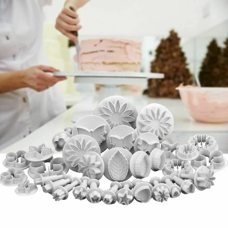 

33Pcs Plastic Flower Fondant Biscuits Cake Decorating Tools Sugar Craft Plunger Fudge Cutter Baking Cookies Mold Icing Plunger