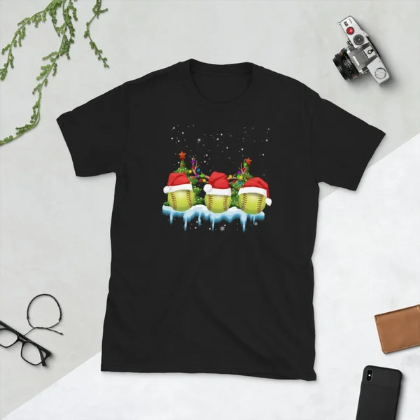 

Three Softball Merry Christmas T-Shirt