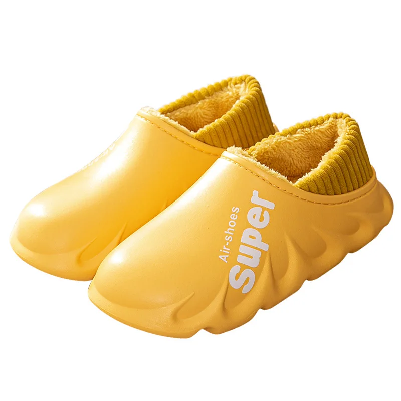 

2021 New Winter Slippers Warm Men Shoes Waterproof Women Couples Non-Slip Plush Cotton Indoor Outdoor Cozy Home Shoes Thick Hee