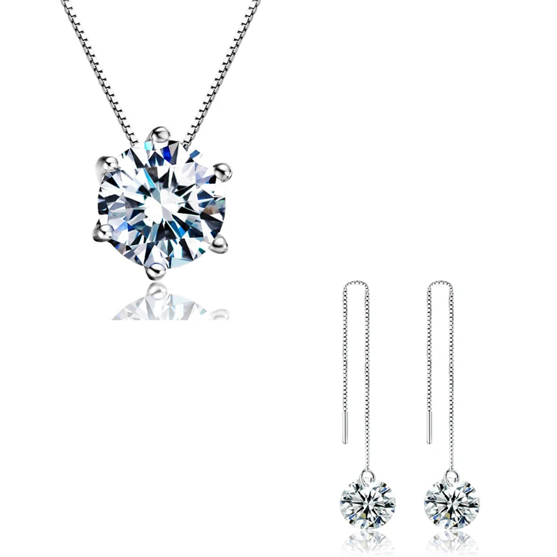 Комплект из колье и серёг серебра 925 пробы | Украшения аксессуары