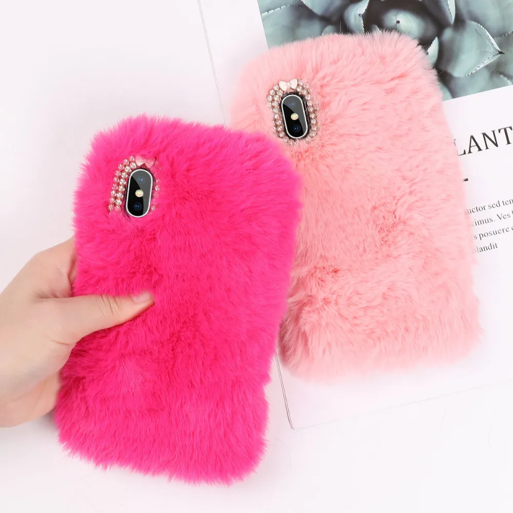 Rabbit Fur warm fluffy phone Case For Asus zenfone max (M2) pro 5lite ZC600KL ZB601kl ZB602KL ZE620K ZB633K ZB631KL Back | Мобильные