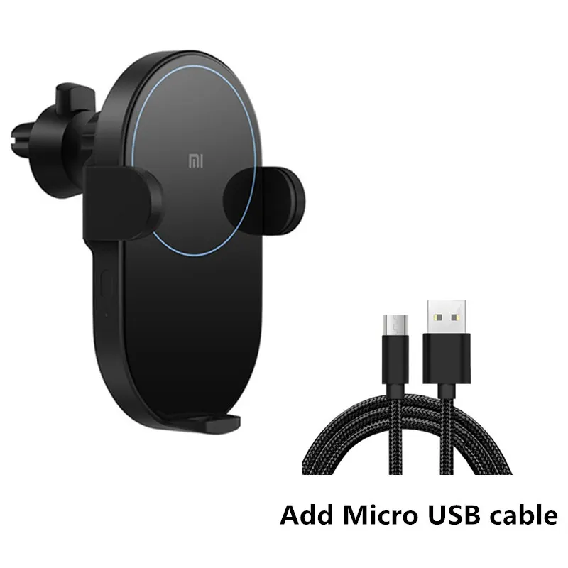 add misro usb cable Xiao mi беспроводное автомобильное зарядное устройство mi 20 Вт Максимальная зарядка для Xiaomi mi 9 mi X3 mi X2S iPhone X Быстрая зарядка автомобильный держатель телефона - Цвет: add misro usb cable