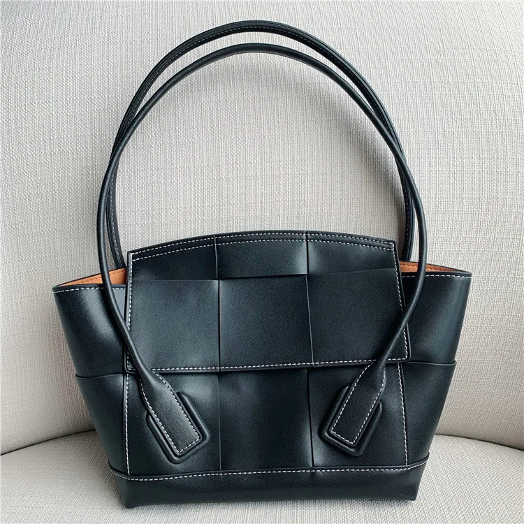 2019 Осенняя женская сумка на плечо из натуральной плетеной кожи высокое качество