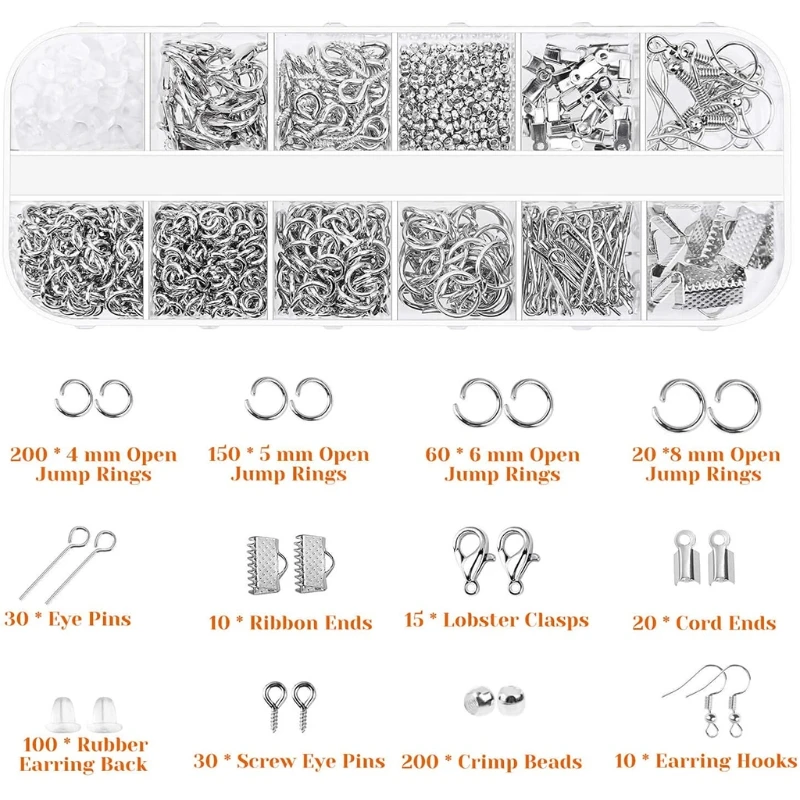 

Jewelry Making Supplies Set with Jewellery Wires Findings Kit DIY Crafts Tools X5QE