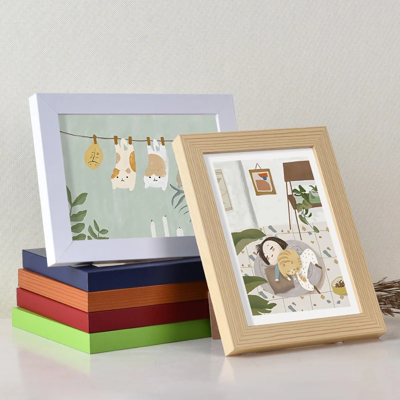 

Nordic Simple Wooden Frame 6sizes 8 Colors to Choose Picture Photo Frames for Living Room Paintings Wall Photo Frame Home Decor