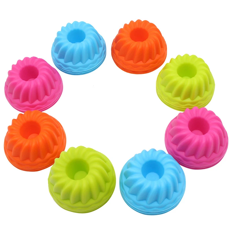 

12PCS/Set Muffin Cups Non-stick Silicone Cake Mold DIY 3D Pumpkin Shape Chocolate Pudding Mold For Home Kitchen Baking Tools