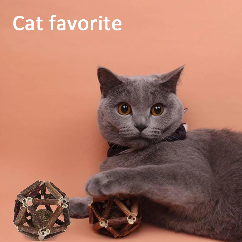 Игрушки для кошек натуральные шарики серебряной лозы чистки зубов палочки