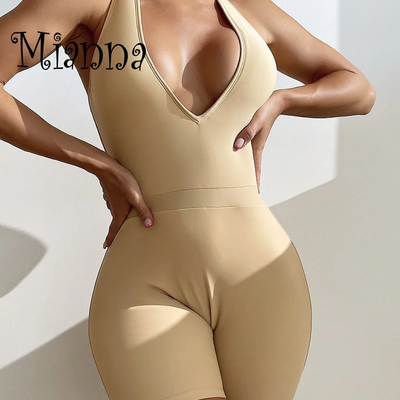 

Sport One-piece V-neck Swimsuit Women Monokinis Female Anthletic Open Back Fitness New Summer Beach SwimwearBathing Suit Women