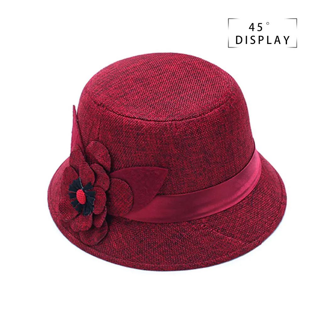 

New spring and summer hat women's Linen sun visor top hat sun protection and ventilation big flower princess straw hat