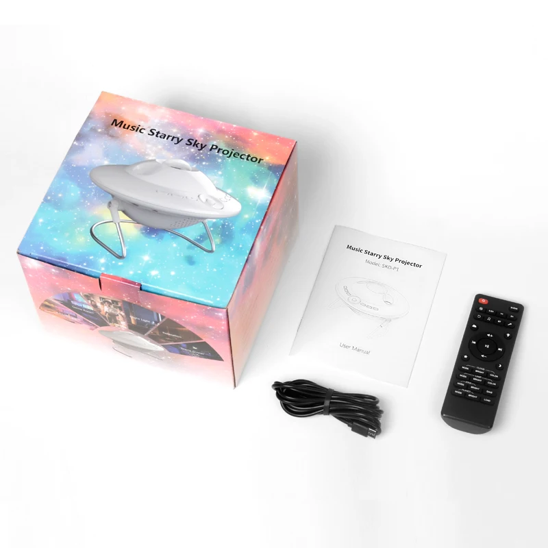 Светодиодный Галактический Звездный проектор светильник НЛО планета Bluetooth новый