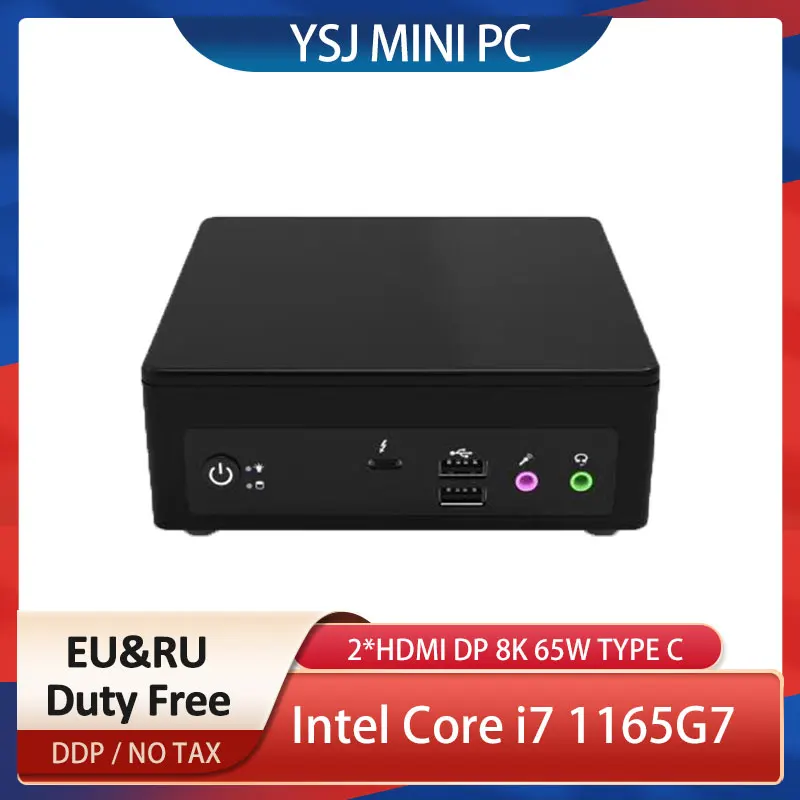 Игровой мини-ПК Intel Core i7 1165G7 Thunderbolt 4 Win11/10 2 * DDR4 NVMe SSD игровой мини-компьютер HDMI DP 8K 65