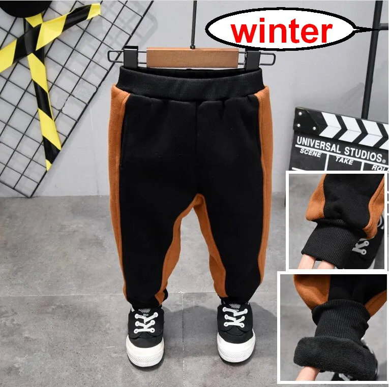 

Winter Pants for Boy Kids Warm Thick Fleece Fur Lining Leggings Sport Trousers 2-7Y Teen Boys Straight Full Leggings Joggers