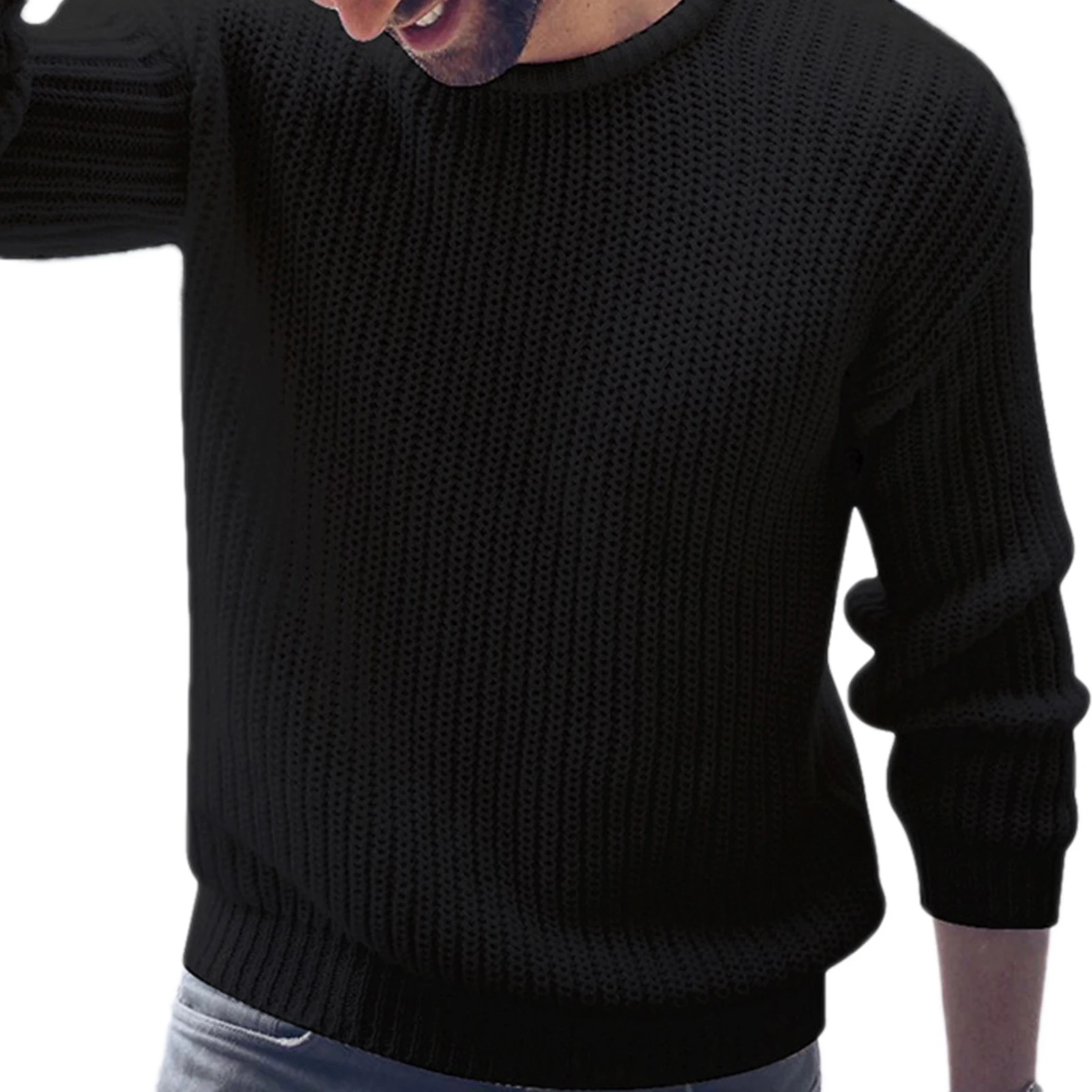 

Men SweatersTops Autumn Winter Solid Color O Neck Long Sleeve Knitted Sweater Pullover Top Men's Clothing 3 Colors