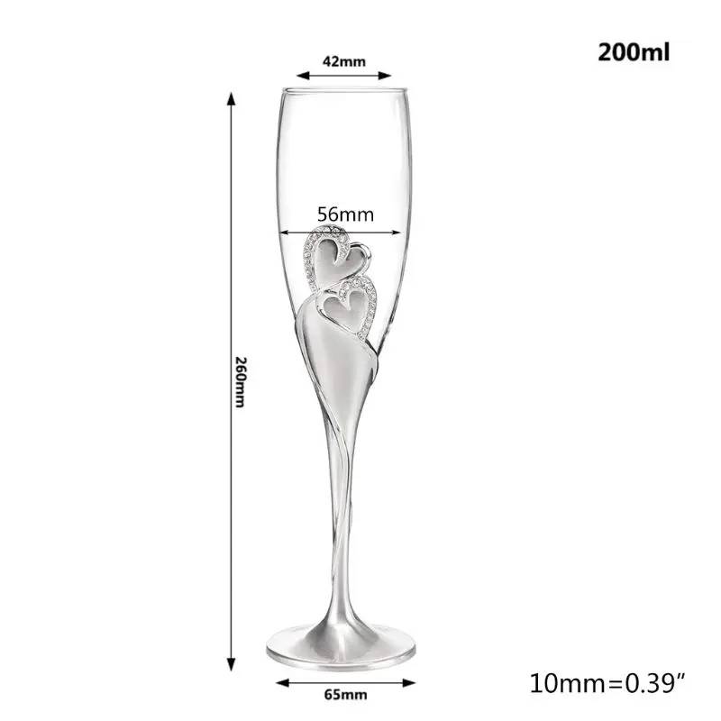 

29EA Wedding Wine Glasses Handmade Bride And Groom Toasting Flutes Wedding Accessories Valentine's Day Gift,Gold Hearts
