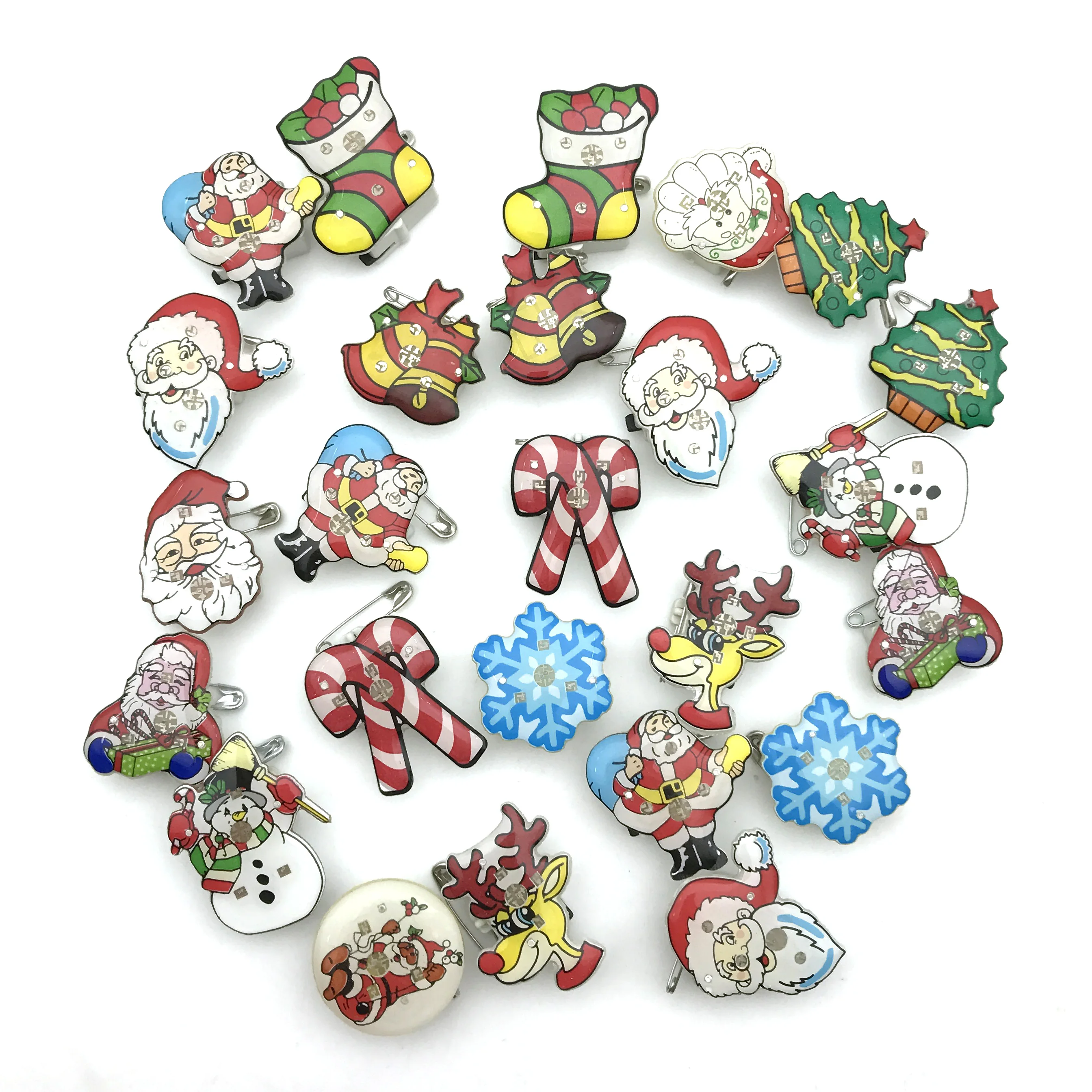 Светодиодные рождественские Значки для детей светящиеся светодиодные вечерние