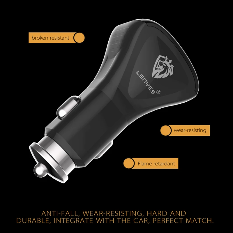 Lenyes Mini 3.1A быстрое автомобильное зарядное устройство с двумя usb-портами без