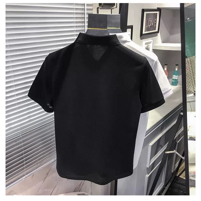 

New men's high-quality polo shirts in summer, personalized beads sweatshirt brand clothing