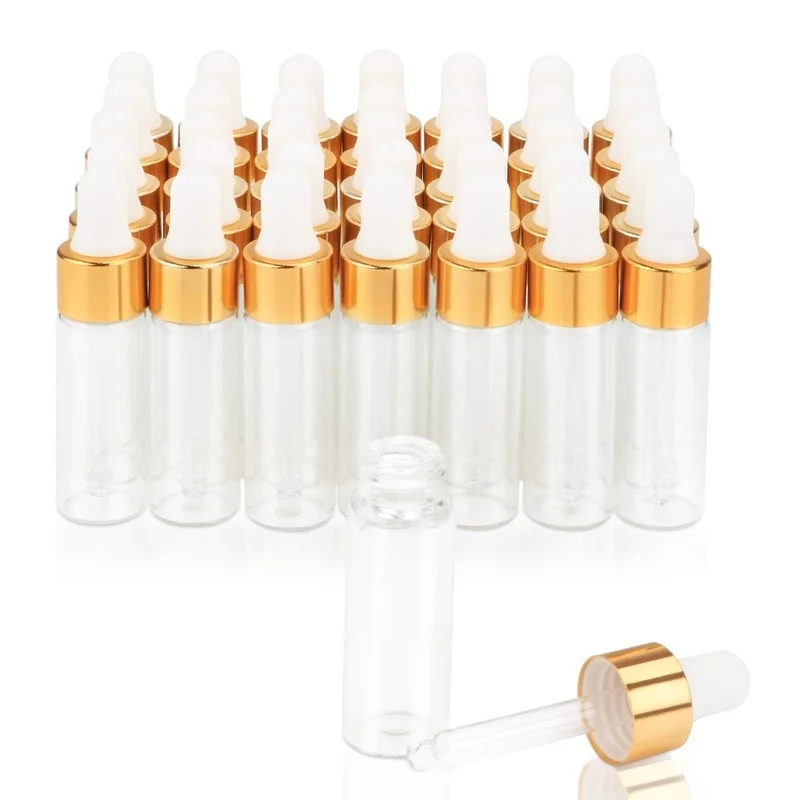 

35pcs 5ml Clear Glass Dropper Bottle,Empty Glass Sample Vials DIY Aromatherapy Essential Oils Container Liquid Sample Blends