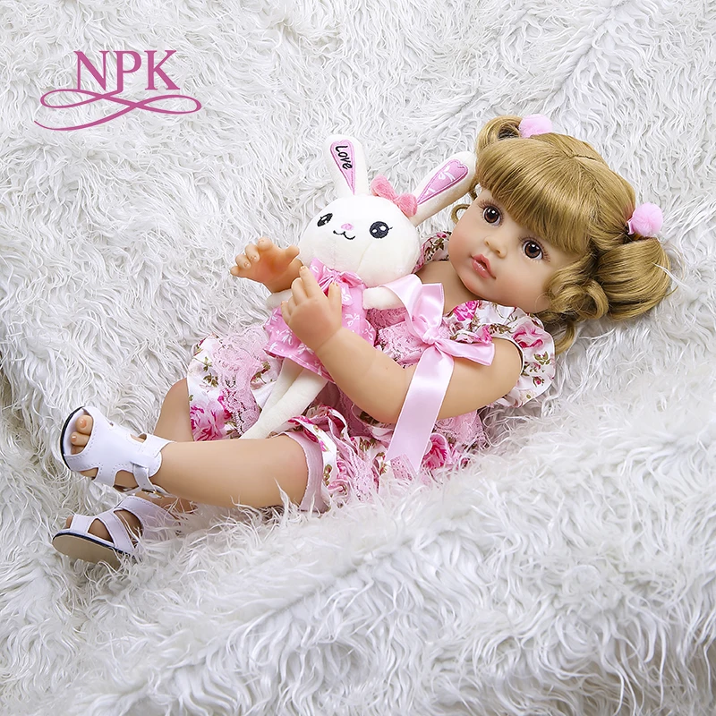 NPK 55 см кукла bebe reborn для маленькой девочки силиконовая мягкая на ощупь гибкая