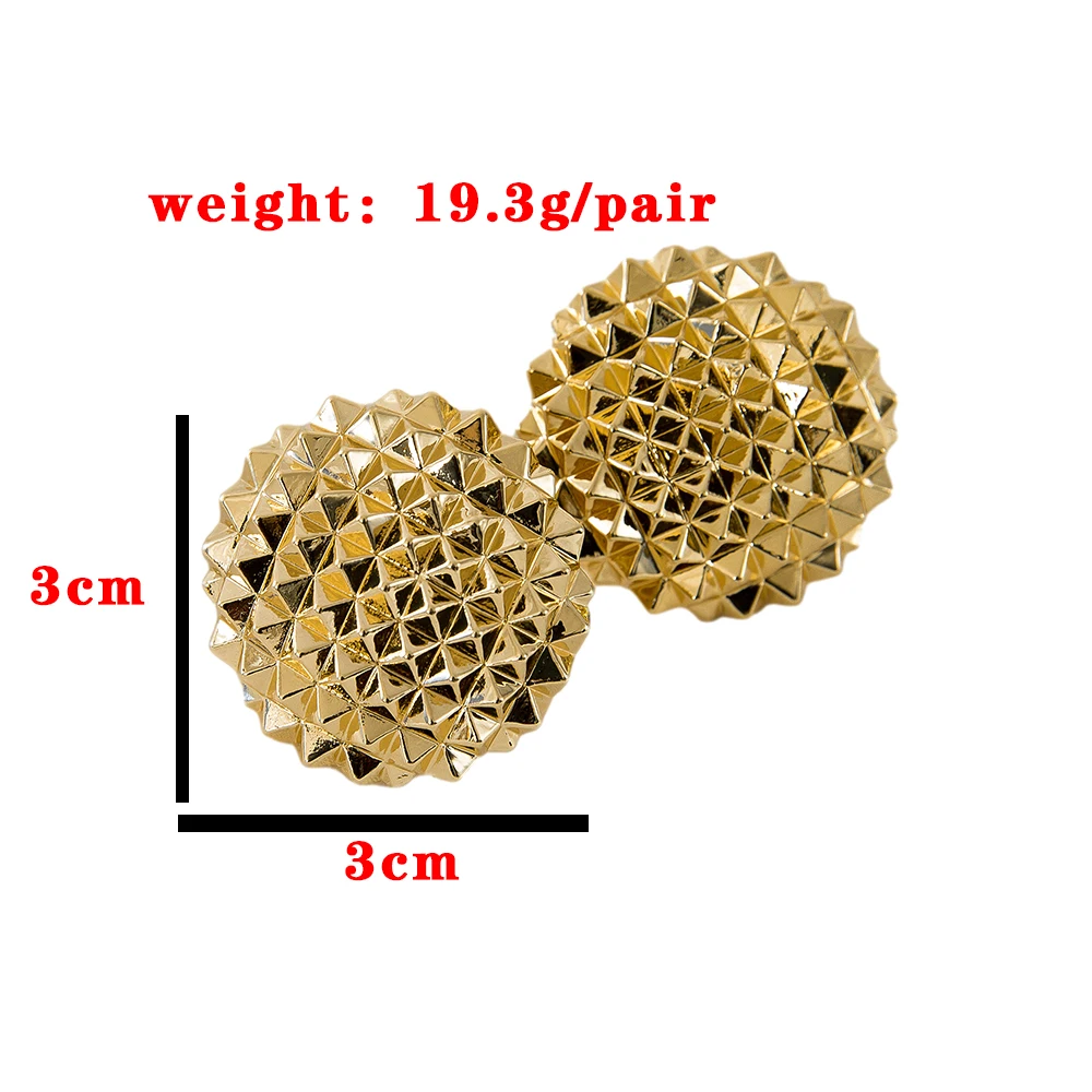 Большие круглые серьги с пиками для женщин повседневная одежда золотого цвета в