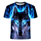Primavera 2021 nueva imagen camiseta de lobo de nieve с принтом волка 3DT camiseta de manga corta de verano para hombres y убежище