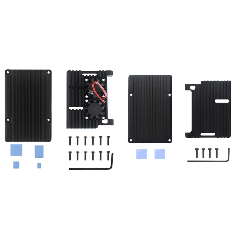 

Aluminum Alloy Case with 2 Cooling Fan Compatible For Raspberry Pi 4