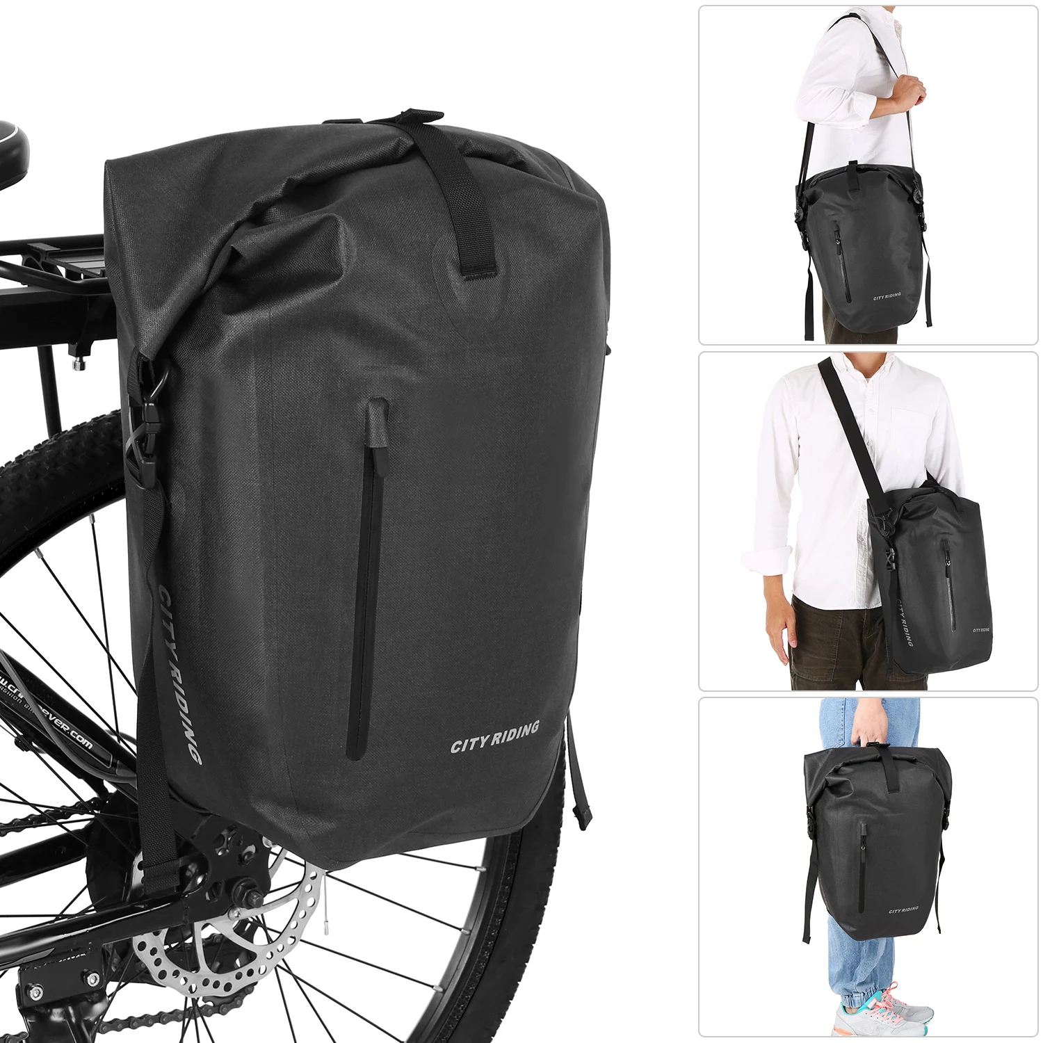 

Waterproof Cycling Trunk Bag Bicycle Rear Rack Bag Bike Pannier Bag Travel Bag