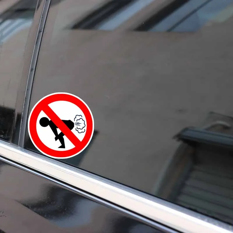 

13cmx13cm No fart warning Vinyl Car stickers Decals Motorcycle Accessories Car-Window Decorative Goods PVC