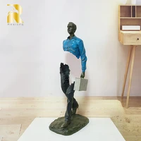 58cm famous bruno catalano bronze traveller sculpture abstract travel man bronze statues modern classic art for home decor craft