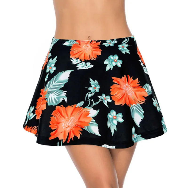 Летнее бикини с цветочным принтом нижнее платье и короткая пляжная юбка для